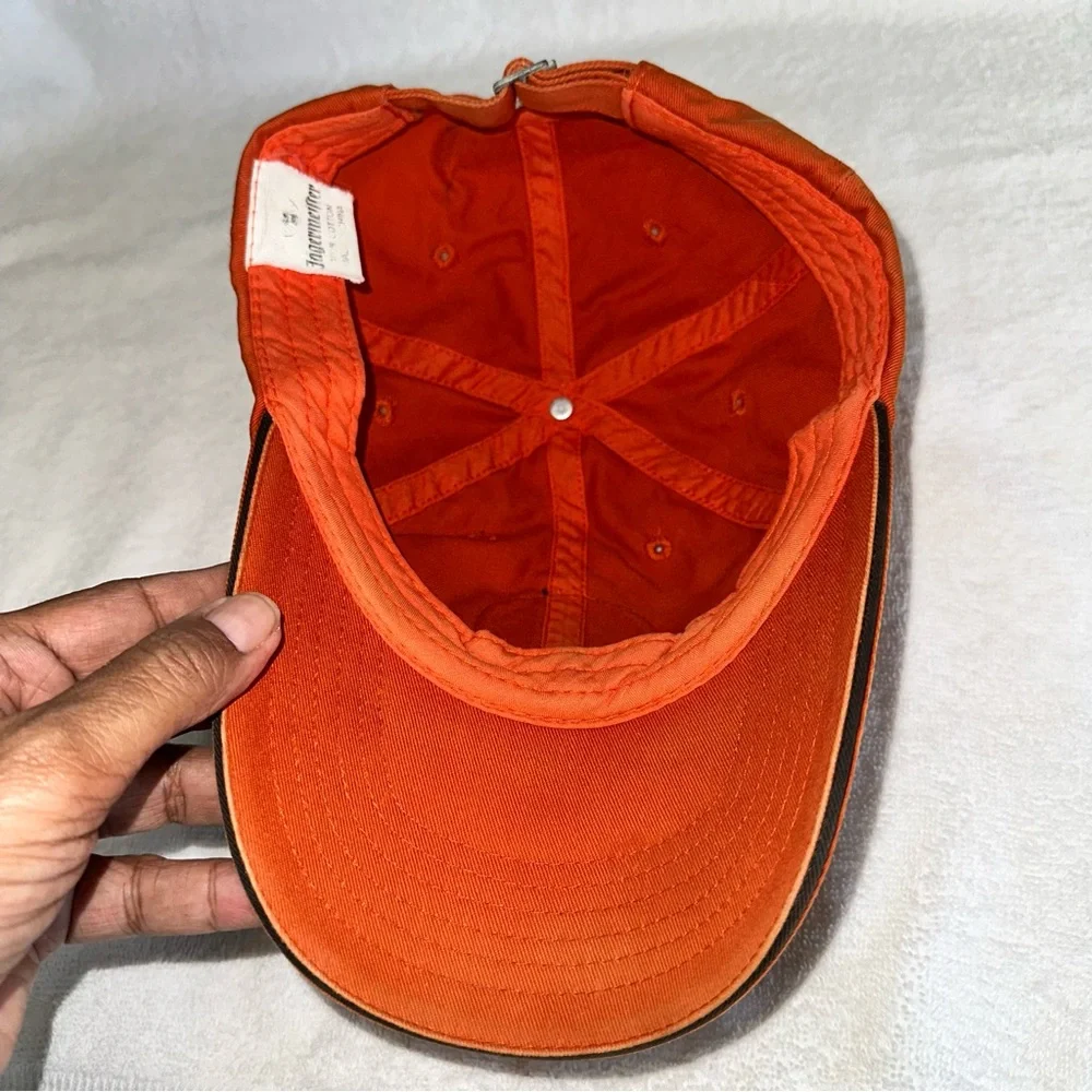 Jagermeister Hat Orange Dad Cap Rubber Patch Stag Logo Adjustable - Picture 7 of 8